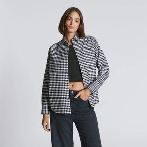 Everlane Navy and White Checkered Shirt